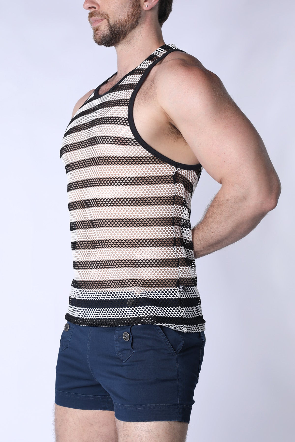 Mariner Mesh Stripe Tank Top (Wholesale) - TIMOTEO