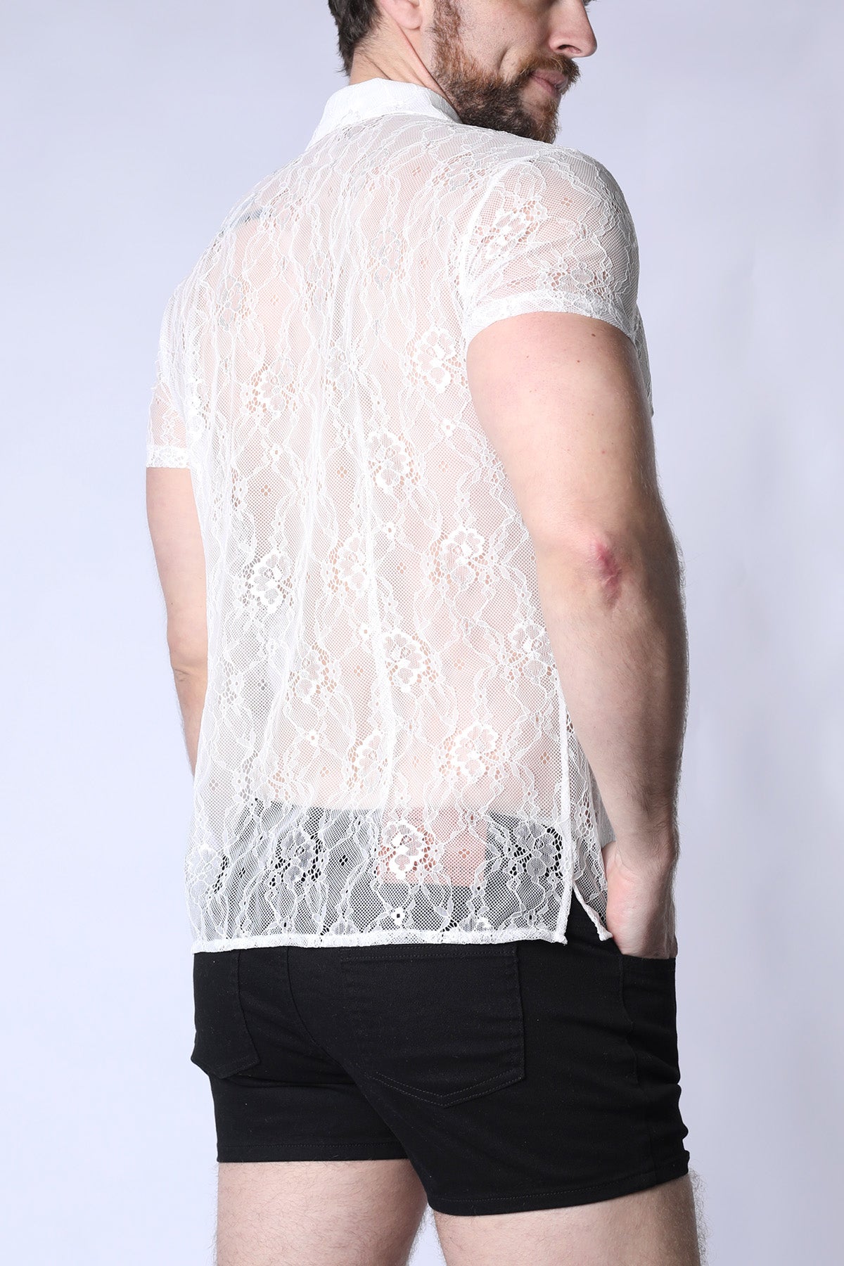Positano Lace Button Down Shirt (WHOLESALE) - TIMOTEO
