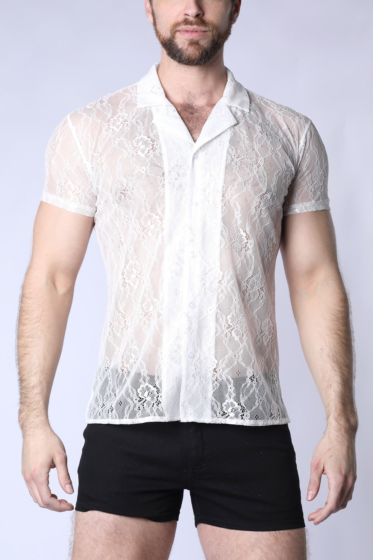 Positano Lace Button Down Shirt (WHOLESALE) - TIMOTEO