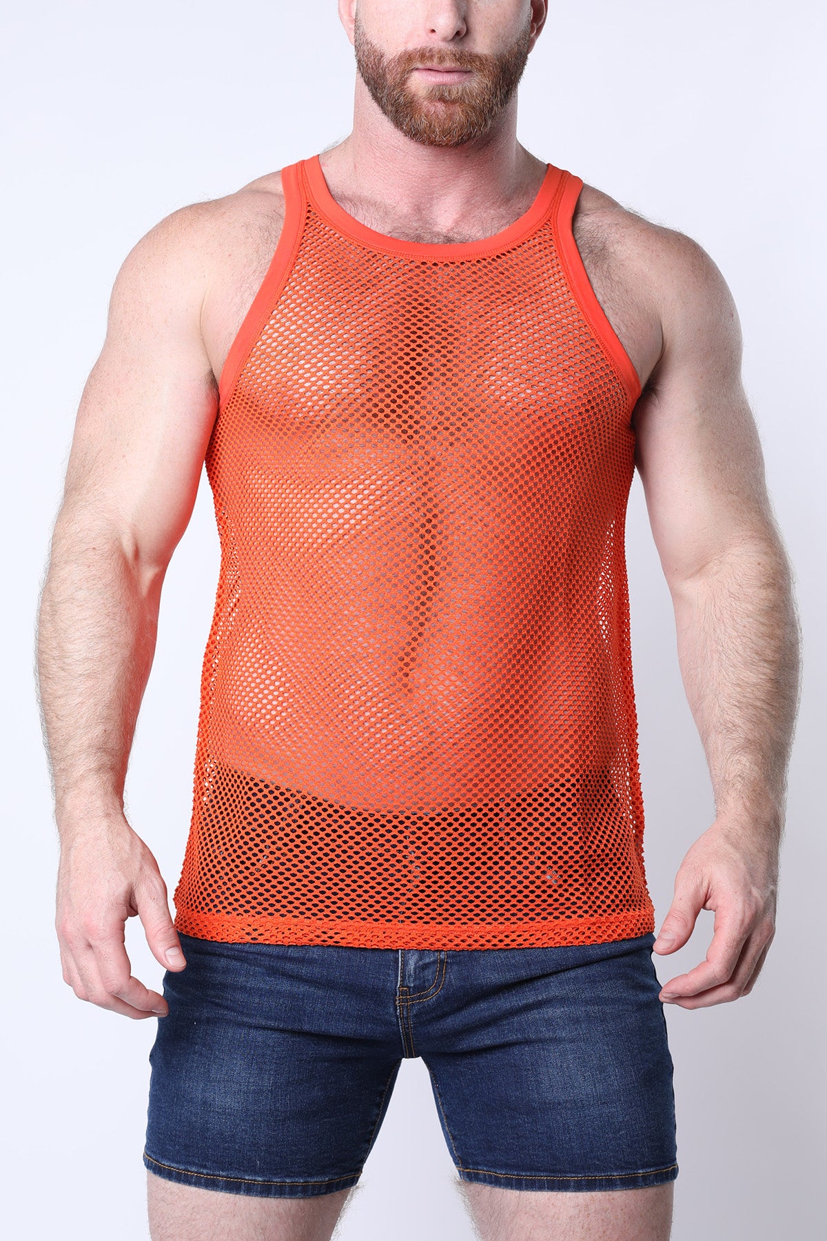 Mean Tangerine Male Mesh Tank Top