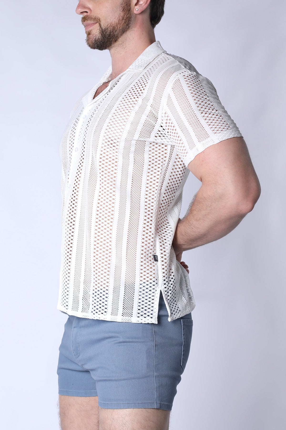 Sicily Crochet Mesh Shirt (Wholesale) - TIMOTEO