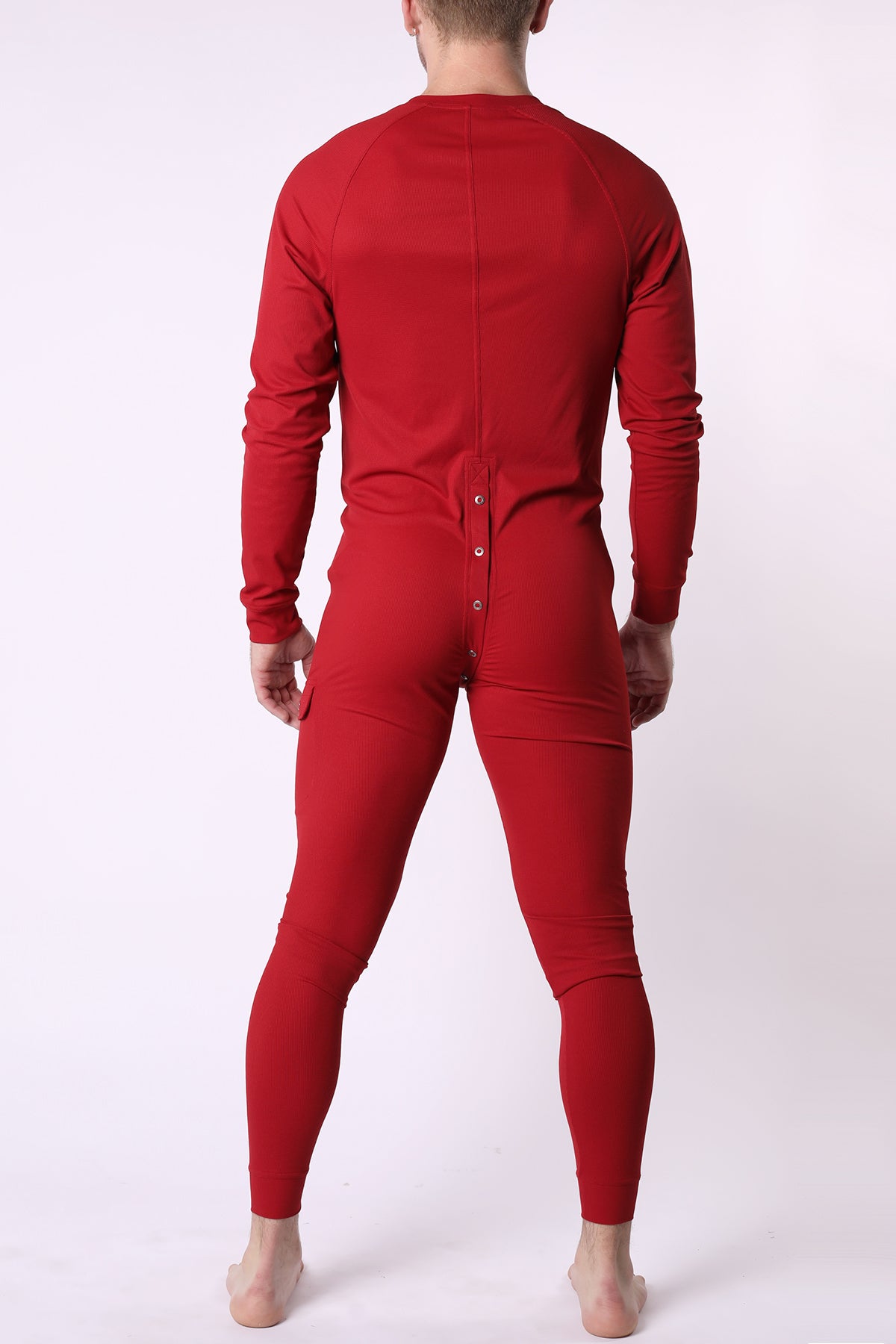 Mens Bodysuit T-shirt Thong Style Long Sleeves Union Suit Fully