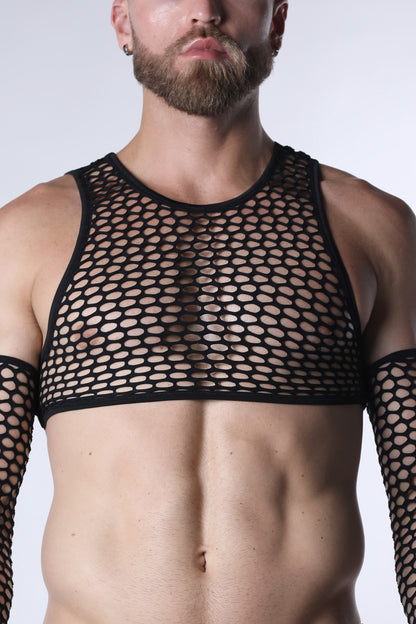 Vaux Galaxy Mesh Cropped Tank Top - TIMOTEO