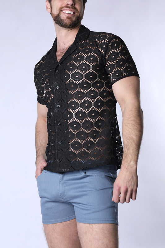 Palermo Button Down Mesh Shirt - TIMOTEO