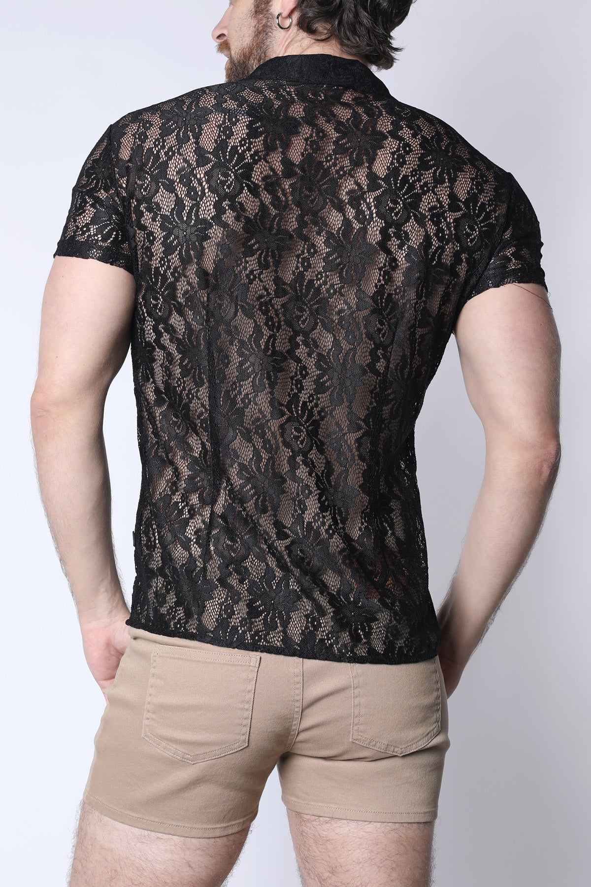 Sorrento Button-Down Lace Shirt - TIMOTEO