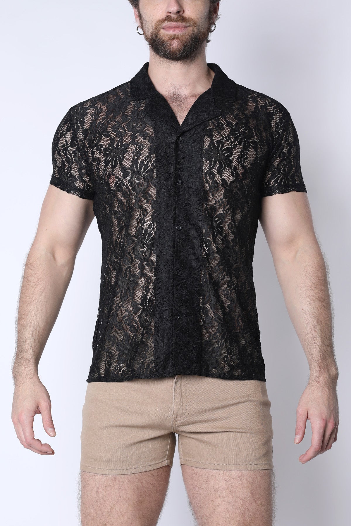 Sorrento Button-Down Lace Shirt - TIMOTEO