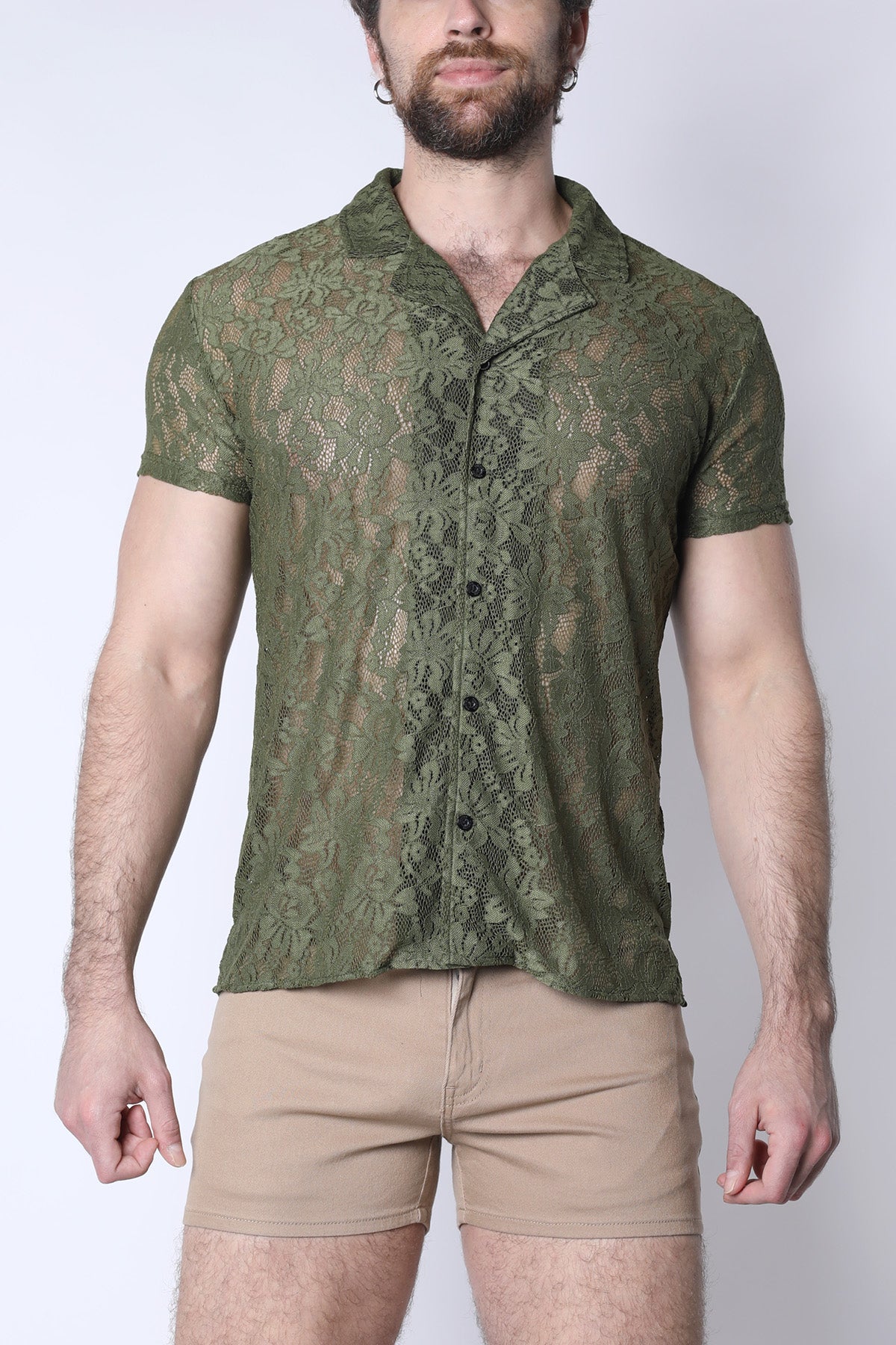 Sorrento Button-Down Lace Shirt - TIMOTEO