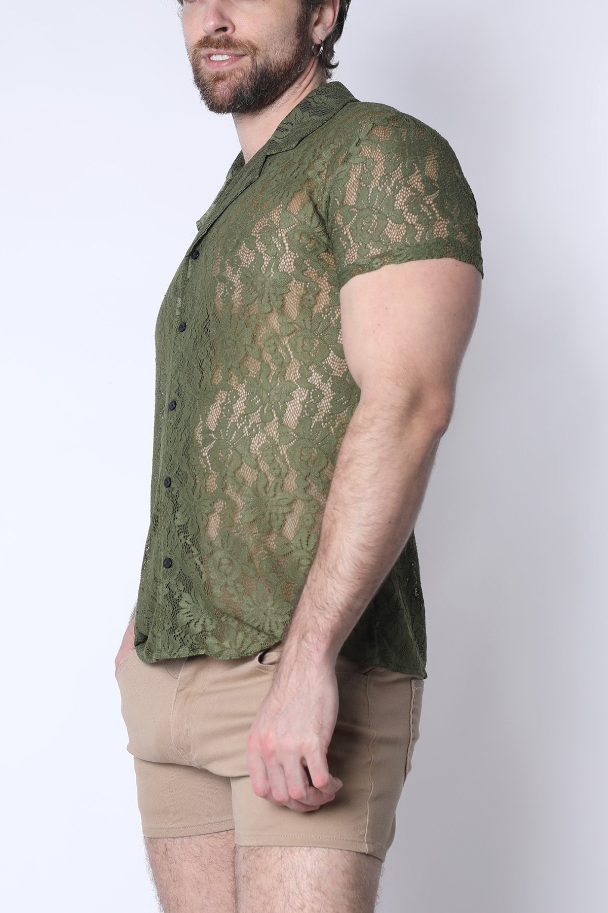 Sorrento Button-Down Lace Shirt - TIMOTEO