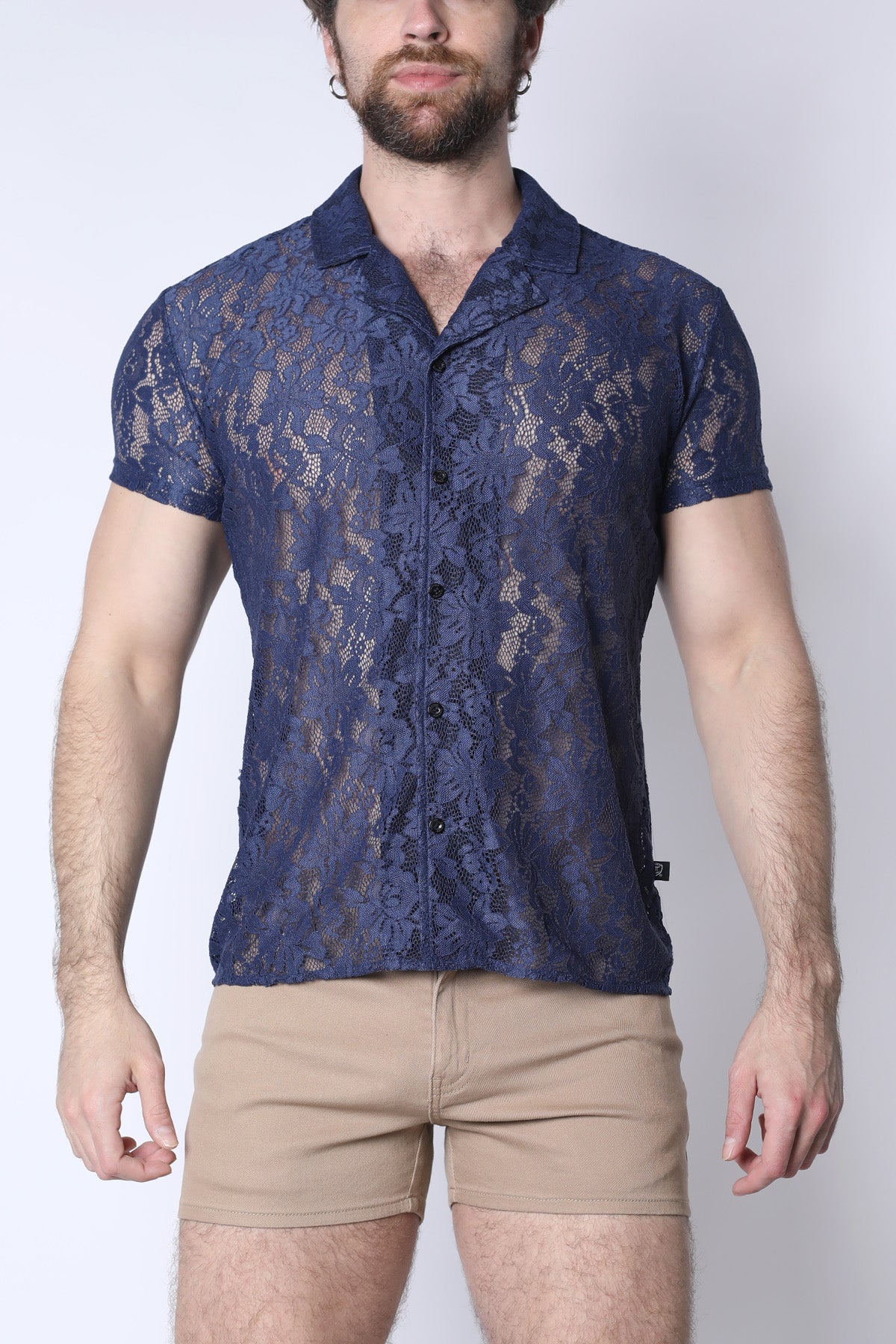 Sorrento Button-Down Lace Shirt - TIMOTEO
