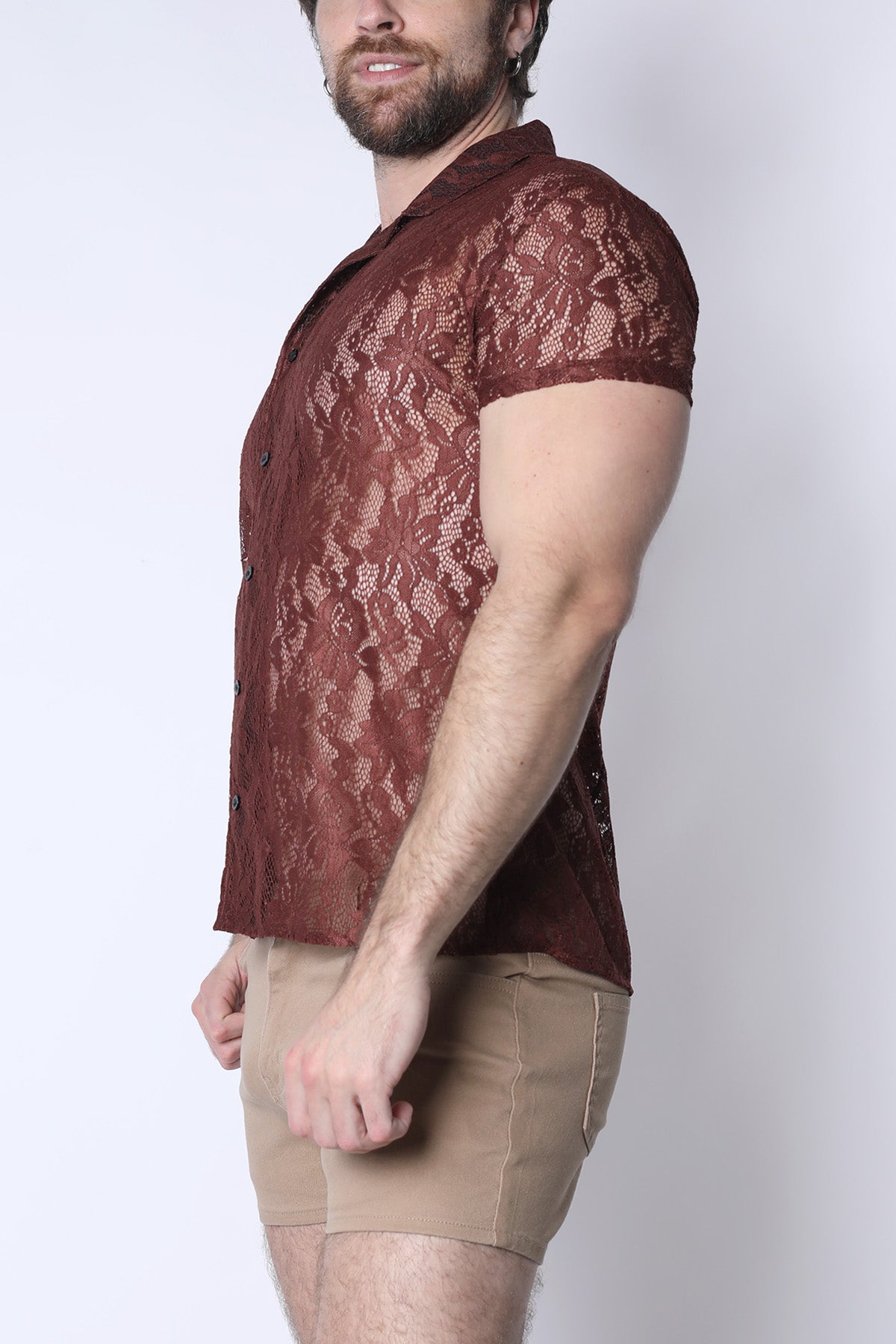 Sorrento Button-Down Lace Shirt - TIMOTEO