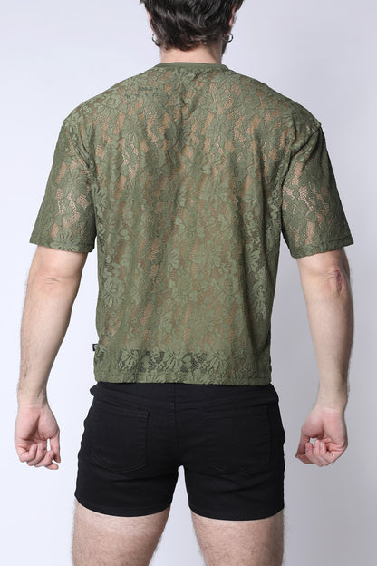 Sorrento Lace Cropped Tee - TIMOTEO