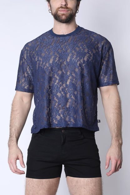 Sorrento Lace Cropped Tee - TIMOTEO