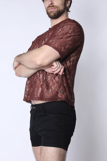 Sorrento Lace Cropped Tee - TIMOTEO