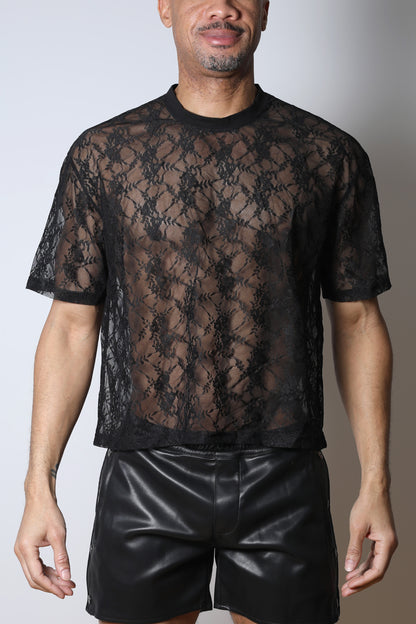 Windsor Lace Cropped Tee