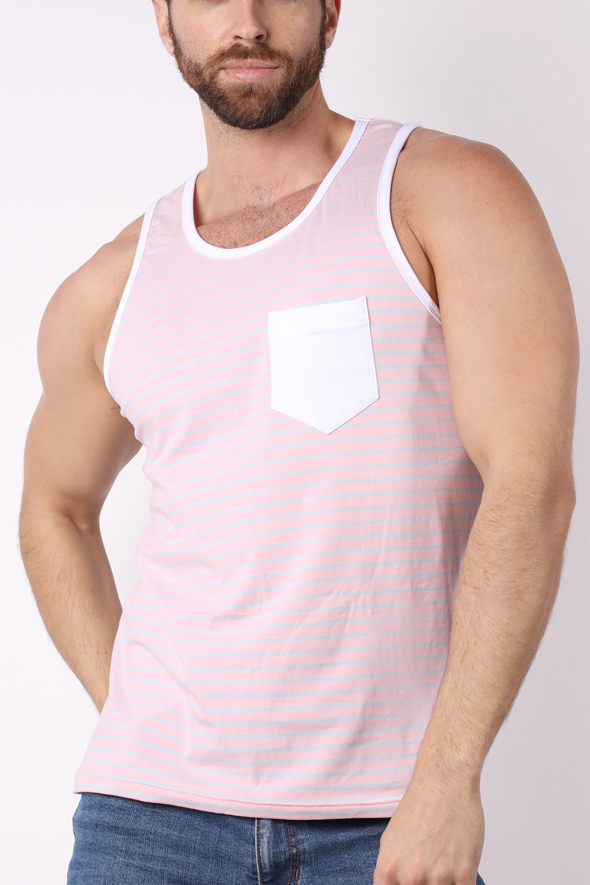 Coral Sands Striped Tank Top - TIMOTEO