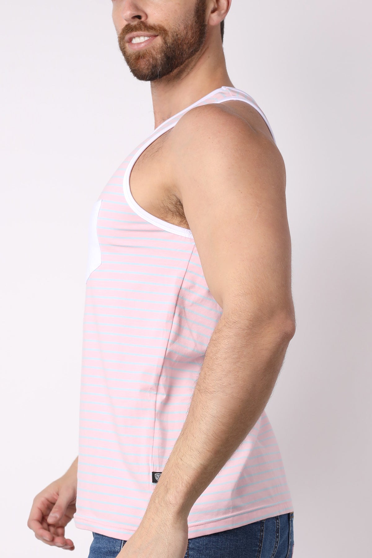 Mens pink best sale muscle shirt