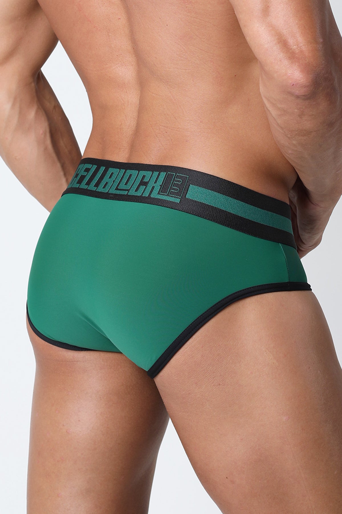 Cell Block 13 Halfback Mesh Pouch Brief Green CBU271-GRN at